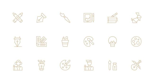 18 Minimal Line Style Icons from Creative Collection Neutral Style Icons for Any Project vector