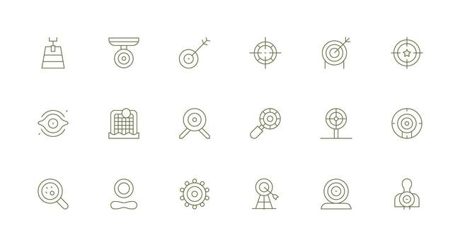 Objective Design Icons featuring 18 in Minimal Line Style Modern Line and Glyph Icon Series vector