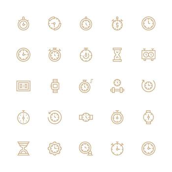 Medium Stroke Outline Icons from Stopwatch Set with 25 Vectors User Interface Icons for Digital Products