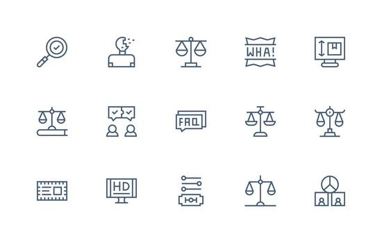 15 Regular Line Icons for Resolution Graphics Outline Icon Pack vector