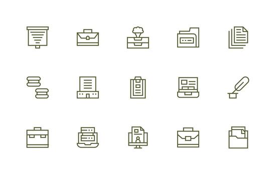 15 regular línea diseños para archivos íconos escalable íconos para todas temas vector