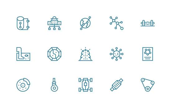 diagrama conjunto con 15 regular línea íconos de confianza íconos para todas interfaces vector