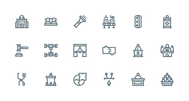Assembly featuring 18 Icons in Strong Stroke Line Design Professional Icon Set vector