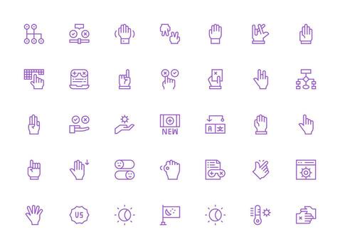 35 regular limpiar línea estilo íconos desde opción colección línea icono colección vector