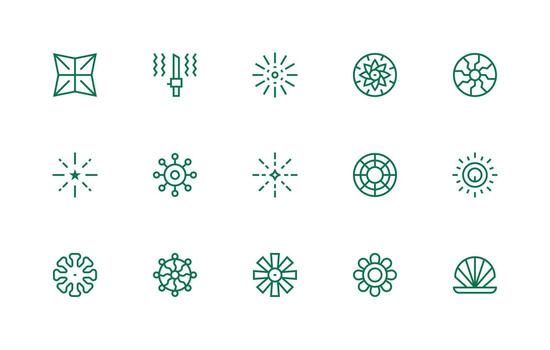 15 Regular Line Icons for Radiating Graphics Reliable Icons for All Interfaces vector