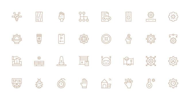 32 Control Icons in Thin Line Aesthetic Quick Access Icons for UI Development vector