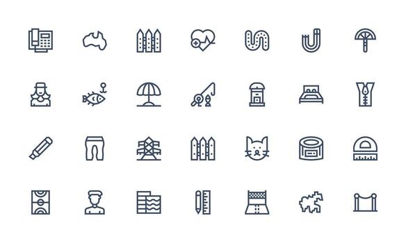 28 Bold Line Style Icons from Line Collection UI-Ready Icon Collection vector