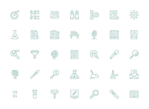 Light Line Icons from Research Set with 35 Vectors Interface Icons for Daily Use