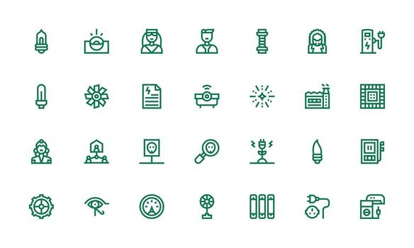 28 Icons for Power in Bold Line Format Simple Icon Pack vector