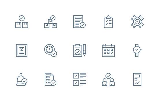 15 Regular Line Style Icons from Completed Collection Lightweight Icon Series vector