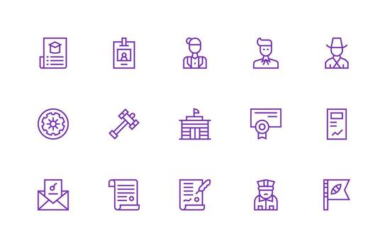 oficial diseño íconos presentando 15 en regular línea estilo ligero icono serie vector