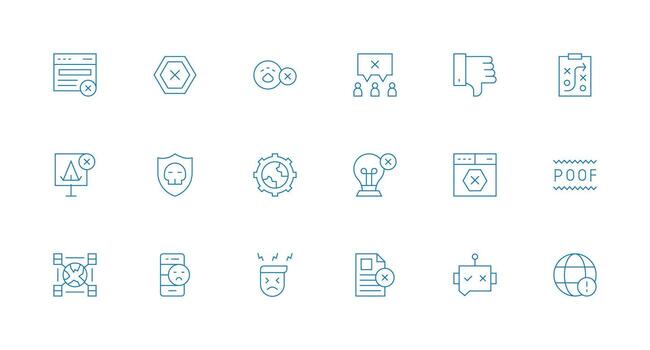 Minimal Line Style Failure Icons with 18 Vectors Dashboard Icon Series