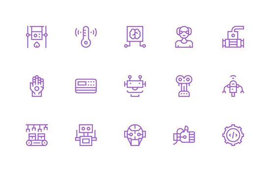 15 Regular Line Style Icons from Automation Collection Balanced Icon Set for Functional Design vector