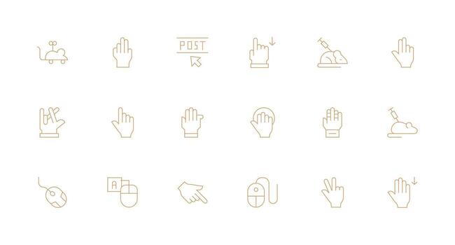 18 Minimal Line Icons for Mouse Graphics Clean Icon Pack vector