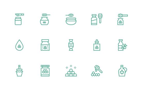 15 Regular Line Vectors for Sweetener Theme Basic Icon Series