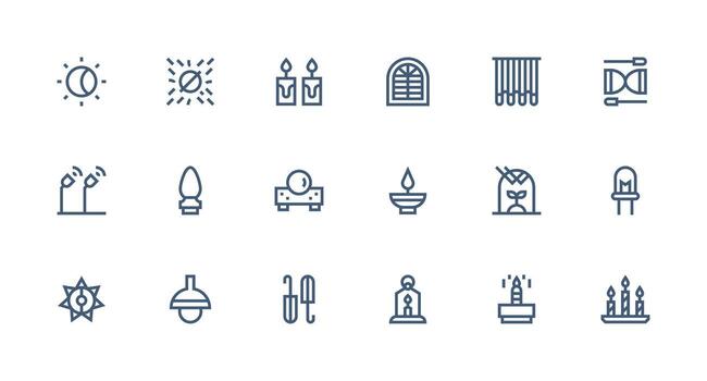 Light featuring 18 Icons in Strong Stroke Line Design Full Icon Library for UI Designers vector
