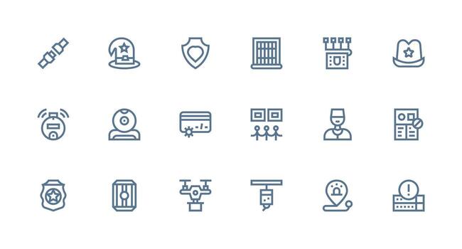 seguridad visual paquete conteniendo 18 fuerte carrera línea íconos usuario interfaz íconos para digital productos vector