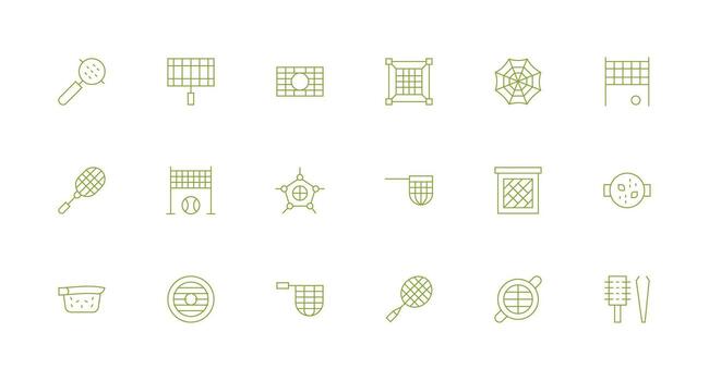 Mesh Icon Set with 18 Minimal Line Graphics Digital Product Icons for Fast Delivery vector