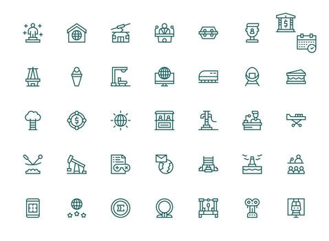 35 Regular Clean Line Designs for Platform Icons Versatile Icon Collection for Designers vector
