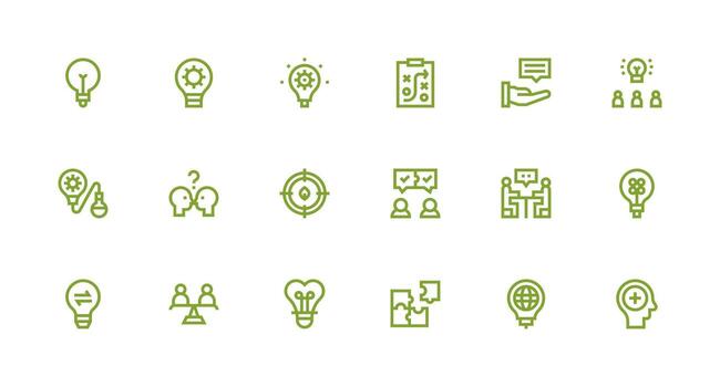 18 fuerte carrera línea íconos para resolver problemas gráficos neutral estilo íconos para ninguna proyecto vector