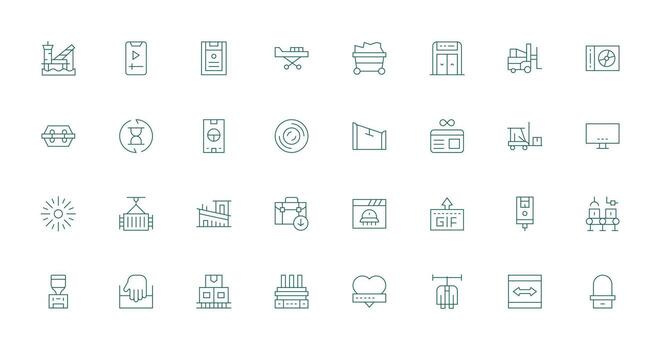 32 Icons for Loading in Thin Line Format Well-Structured Icons for Creative Use vector