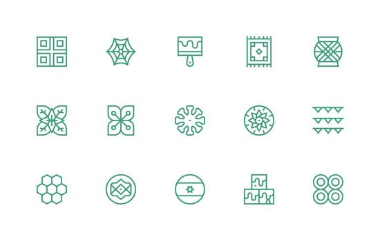 textura icono conjunto con 15 regular línea gráficos icono paquete vector