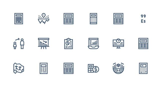 Figures Visual Pack containing 18 Strong Stroke Line Icons Multi-Style Icon Collection vector