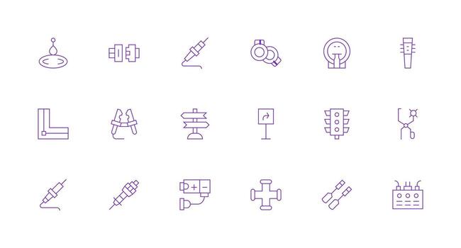 18 Minimal Line Vectors for Junction Theme Icon Set for Projects