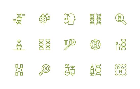 15 Icons for Biotechnology in Regular Line Format Essential Icon Set for Teams vector