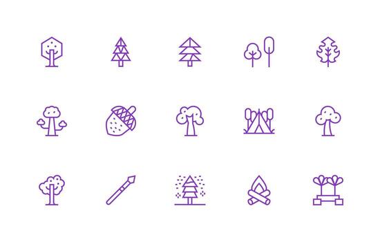 Regular Line Icons from Woodland Set with 15 Vectors Neatly Designed Icons for Web Platforms