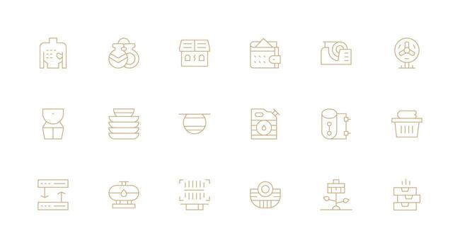 18 Icons for Storage in Minimal Line Format Digital Icon Collection vector