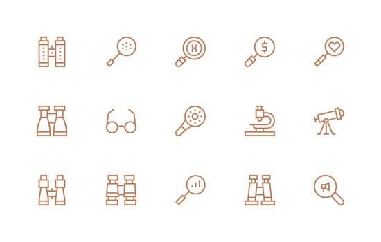 aumentador conjunto con 15 regular línea íconos icono paquete para ui vector