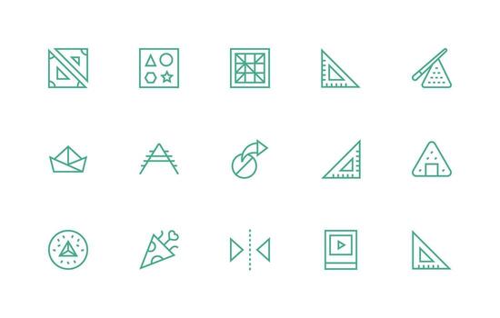 15 Regular Line Vectors for Triangle Theme Pixel Perfect Icons for Modern Apps