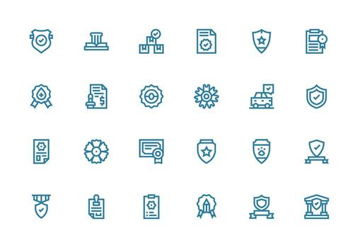 Thick Line Line Icons from Certified Set with 24 Vectors Interface Icon Collection for Daily Projects
