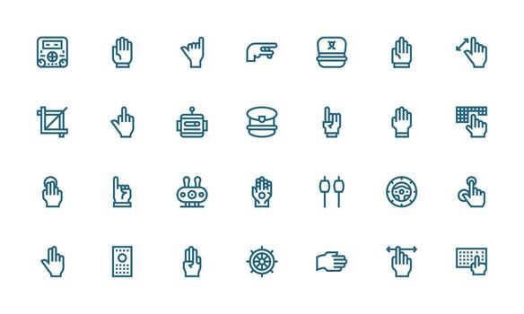 Command Icon Set with 28 Bold Line Graphics Web and App Icon Pack Collection vector