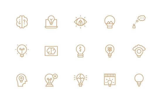 Regular Line Icons from Idea Set with 15 Vectors Outline Icon Pack