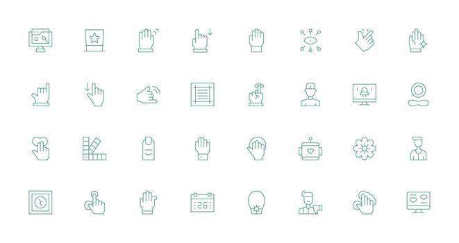 32 Icons for Ux in Thin Line Format Essential Icon Collection vector