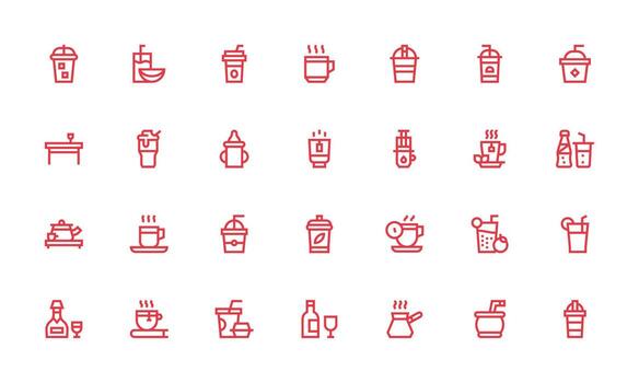 Bold Line Icons from Cup Set with 28 Vectors UI Icon Set
