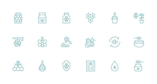 Minimal Line Icons from Bee Set with 18 Vectors Pixel Perfect Icon Set