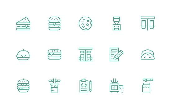 15 Icons for Filling in Regular Line Format Essential Icon Collection vector