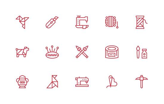 arte icono conjunto con 15 regular línea gráficos icono conjunto para aplicaciones vector