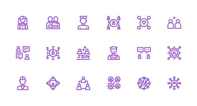 Strong Stroke Line Icons from Social Network Set with 18 Vectors Multi-Purpose Icon Pack for Templates