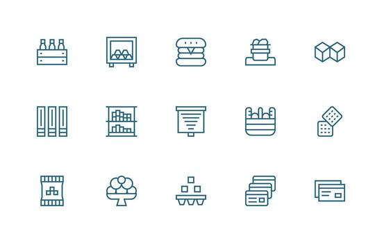 apilado icono colección con 15 regular línea diseños tablero icono serie vector