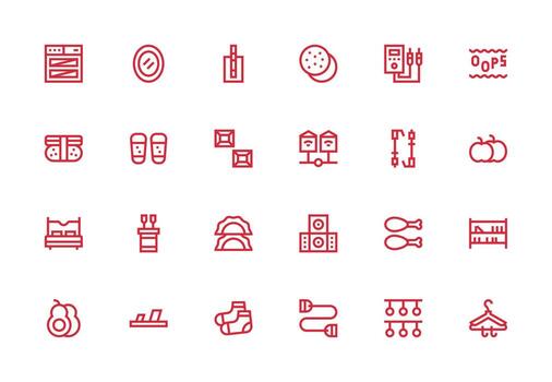 Two Icon Set with 24 Thick Line Line Graphics UI and UX Focused Icon Collection vector