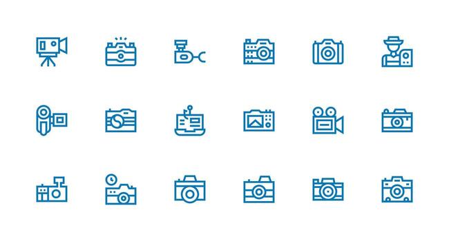 Strong Stroke Line Style Capture Icons with 18 Vectors Interface Icons for Daily Use