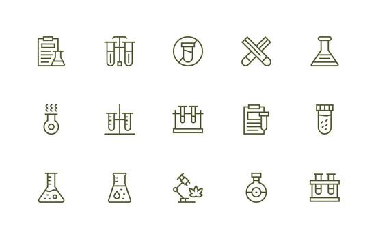 15 Regular Line Icons for Experimentation Graphics Icon Set for Apps vector