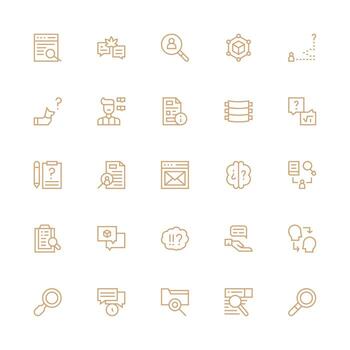 25 Medium Stroke Outline Icons for Query Graphics Reliable Icons for All Interfaces vector