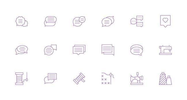 18 íconos para hilo en mínimo línea formato alta resolución íconos para ninguna plataforma vector