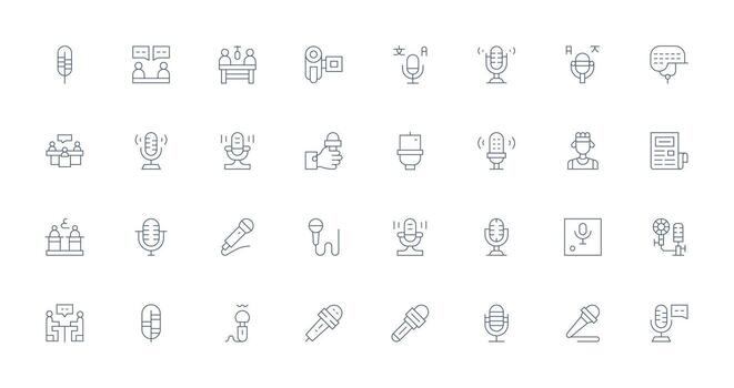 32 Thin Line Designs for Interview Icons Balanced Icon Set for Functional Design vector