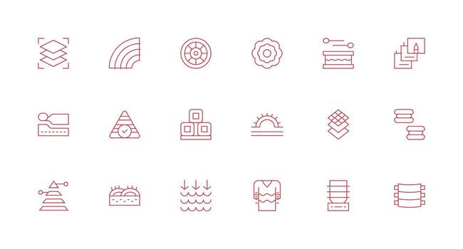 18 Icons for Layers in Minimal Line Format Multi-Purpose Icon Set vector